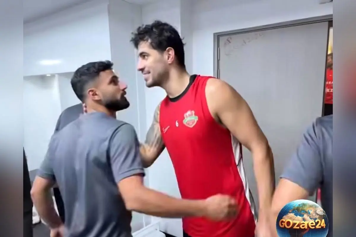 سردار آزمون و سعید عزت‌اللهی در رختکن تراکتور قبل از دیدار حساس با شباب‌الاهلی + فیلم
