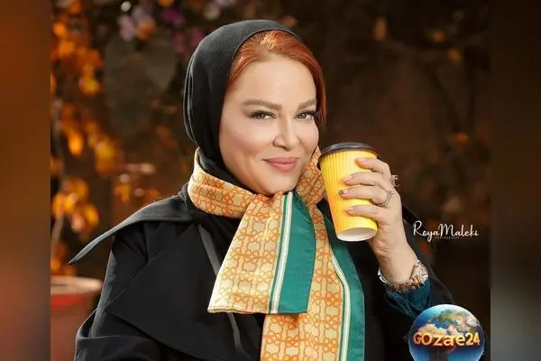 بهاره رهنما با استایل خاص بهار و مانتو باند مشکی و شال قرمز وارد عرصه مدلینگ شد + عکس