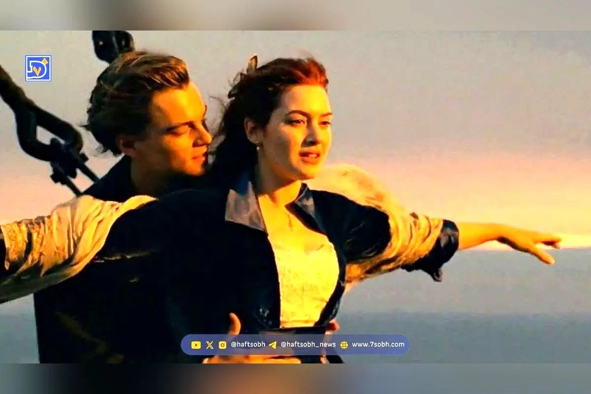 تصویر نادر از رز و جک در پشت صحنه فیلم تایتانیک در سال ۱۳۷۵