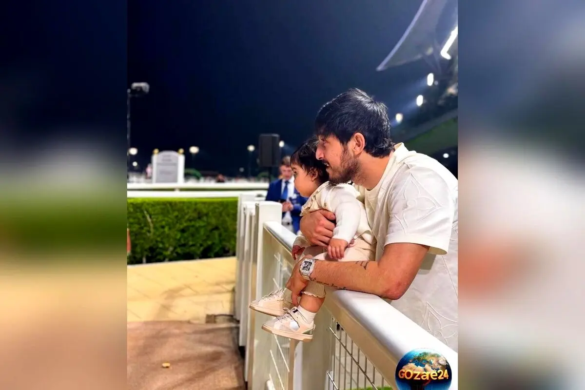 نگاهی به یخچال پر از خوراکی‌های سالم و سبزیجات سردار آزمون + عکس adorable دخترش نوا