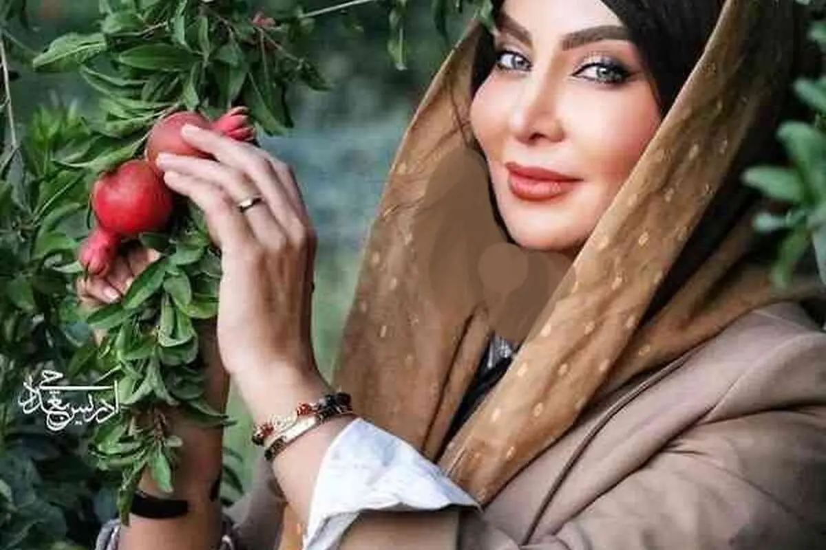 تصاویر خلاقانه بازیگران در استفاده از انار برای زیبایی و ژست‌های پاییزی + عکس‌های دیدنی