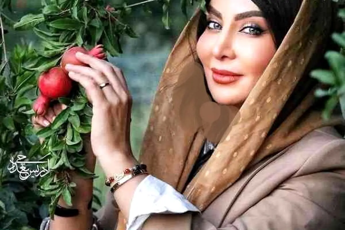 تصاویر خلاقانه بازیگران در استفاده از انار برای زیبایی و ژست‌های پاییزی + عکس‌های دیدنی