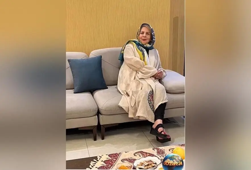 طراحی داخلی منزل پوراندخت مهیمن بازیگر ساهره با چیدمان لوکس و ترکیب رنگ آجری و طوسی