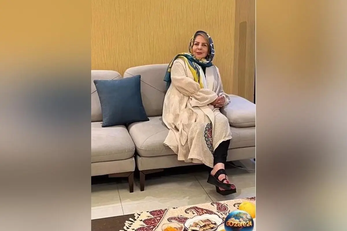 طراحی داخلی منزل پوراندخت مهیمن بازیگر ساهره با چیدمان لوکس و ترکیب رنگ آجری و طوسی