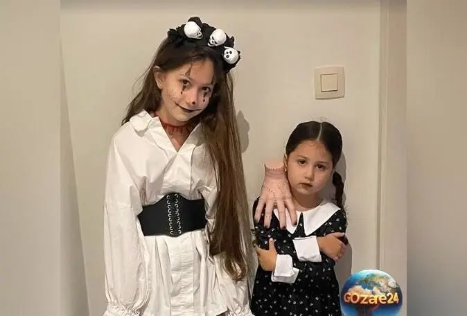 تصویر ترسناک و بامزه دختر نبات استخری در لباس هالووین با ژست اخمو و دست قطع شده!