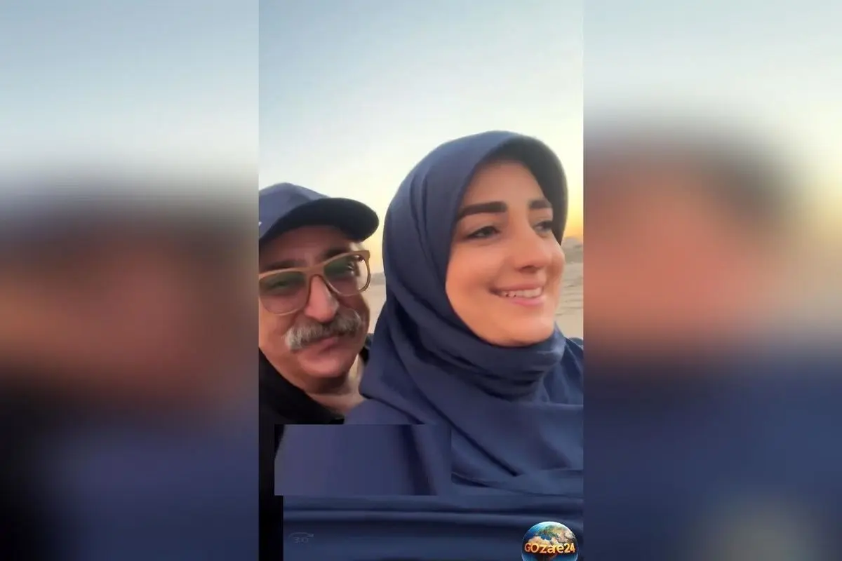 ویدئو و عکس‌های عاشقانه ستاره سادات قطبی و شهرام شکیبا در سواحل دریای خزر + نشان دادن عشق و فاصله سنی 14 سال