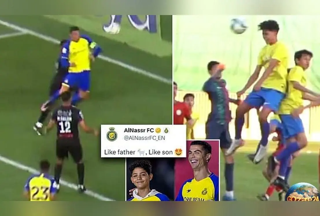 ضربه سر دیدنی پسر کریستیانو رونالدو در تیم عربستان؛ آینده‌دارترین فوتبالیست نسل بعد