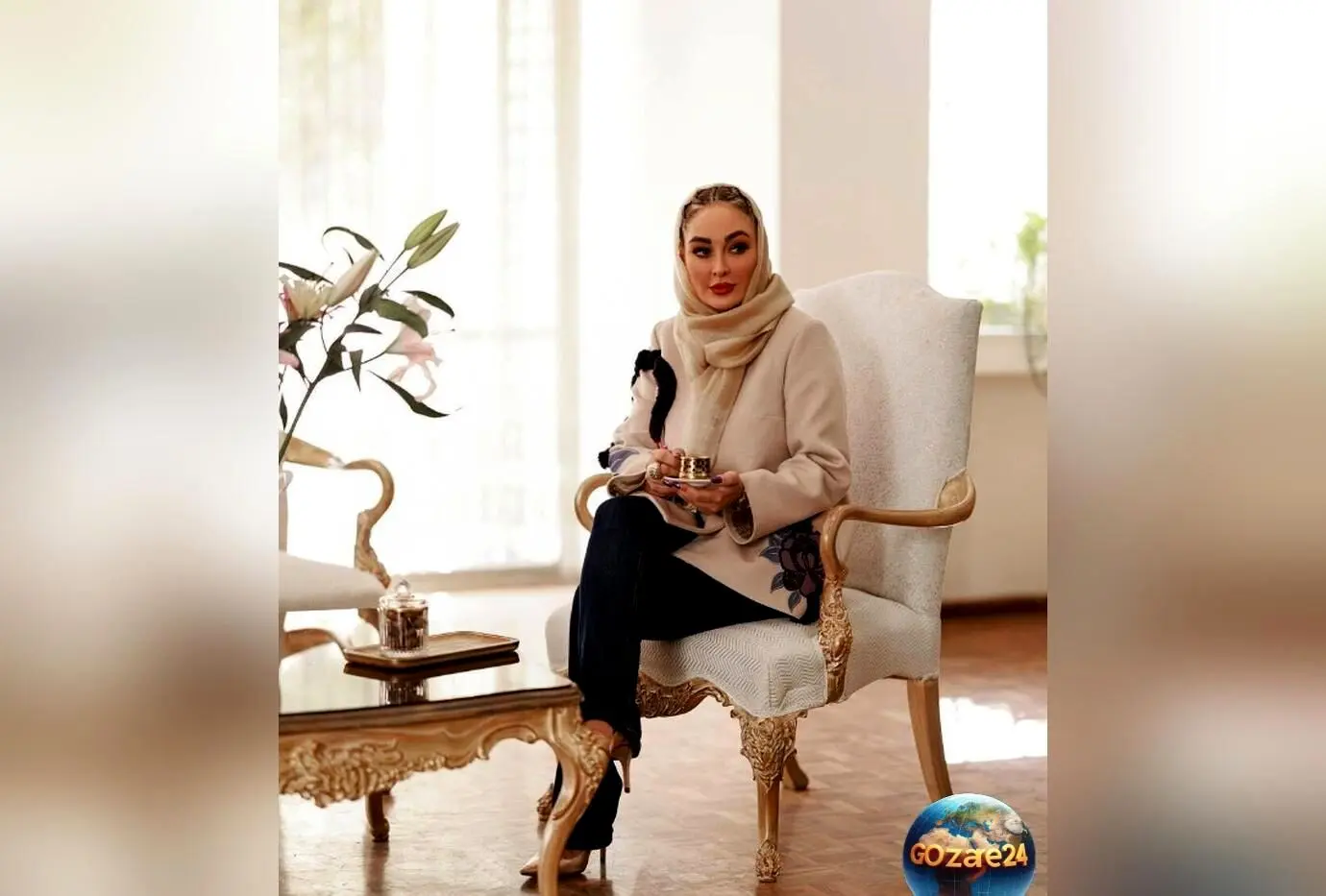 الهام حمیدی با دکوراسیون شاهانه و ترکیبی از هنر ایرانی و سبک باروک در منزل لوکس خود