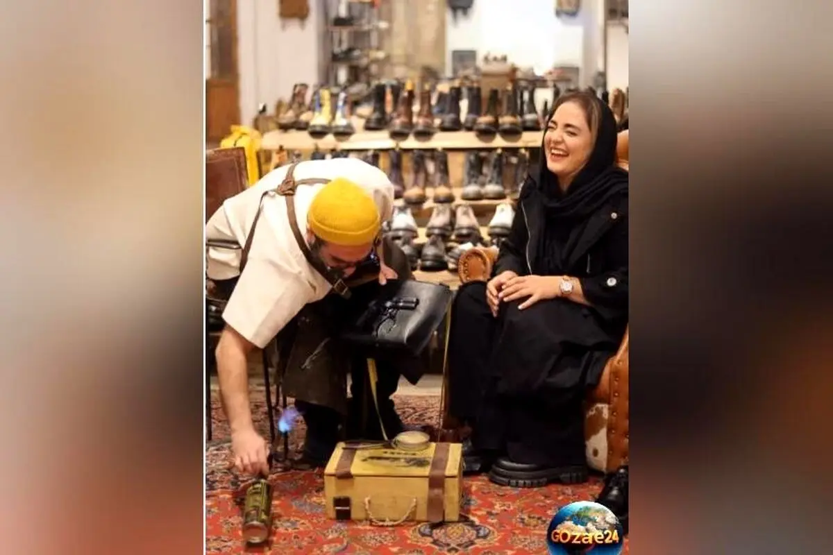 حضور نرگس محمدی در کارگاه کفش همسر خواهرش و تبلیغ زیرپوستی مغازه + ویدیو