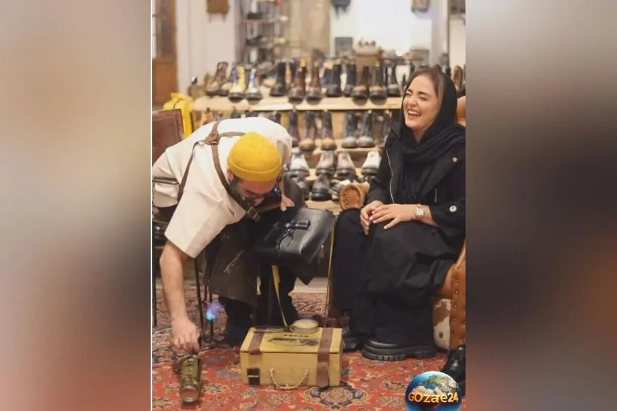 حضور نرگس محمدی در کارگاه کفش همسر خواهرش و تبلیغ زیرپوستی مغازه + ویدیو