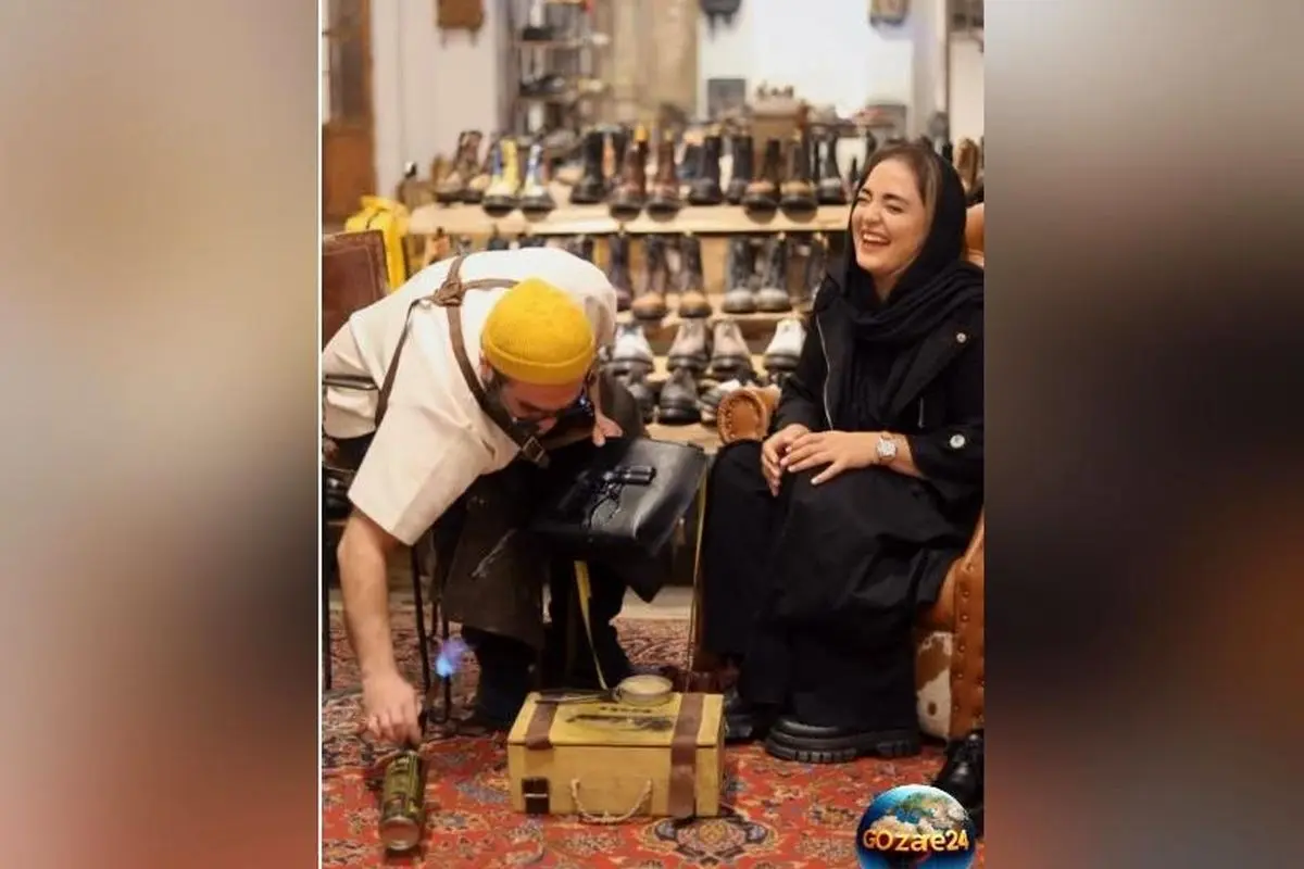 حضور نرگس محمدی در کارگاه کفش همسر خواهرش و تبلیغ زیرپوستی مغازه + ویدیو