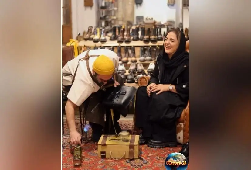 حضور نرگس محمدی در کارگاه کفش همسر خواهرش و تبلیغ زیرپوستی مغازه + ویدیو