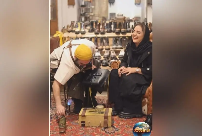 حضور نرگس محمدی در کارگاه کفش همسر خواهرش و تبلیغ زیرپوستی مغازه + ویدیو