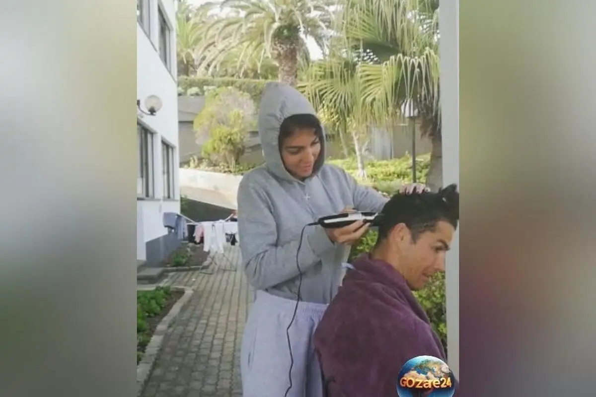 ویدیو کم‌نظیر و خنده‌دار از تلاش جورجینا رودریگز برای آرایشگری خانگی رونالدو در دوران کرونا
