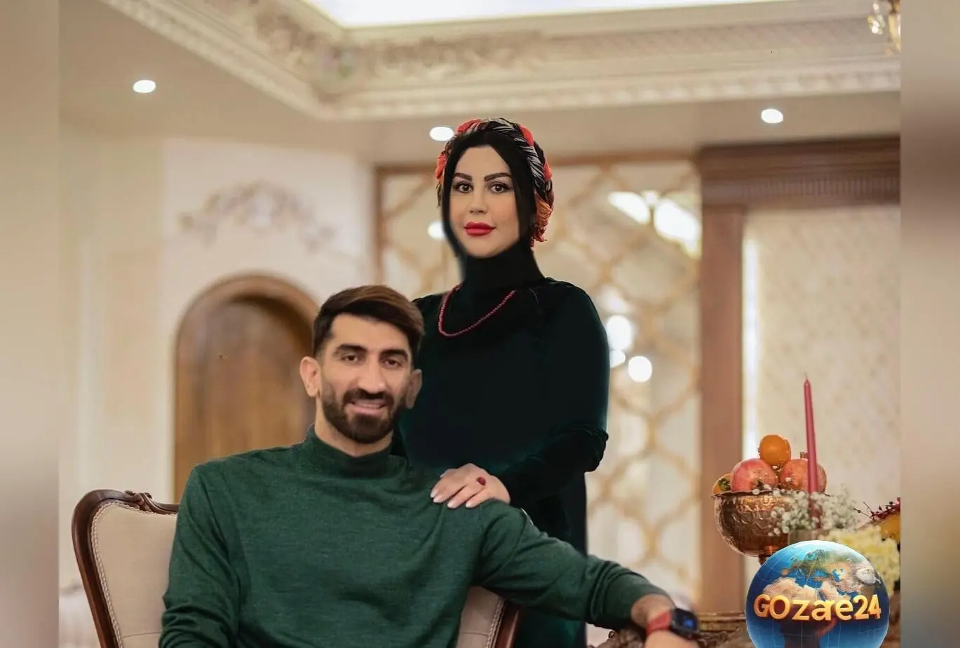 چیدمان لوکس و سلیقه اروپایی میز شب یلدای اکرم بانو در خانه دلباز و شیک علیرضا بیرانوند