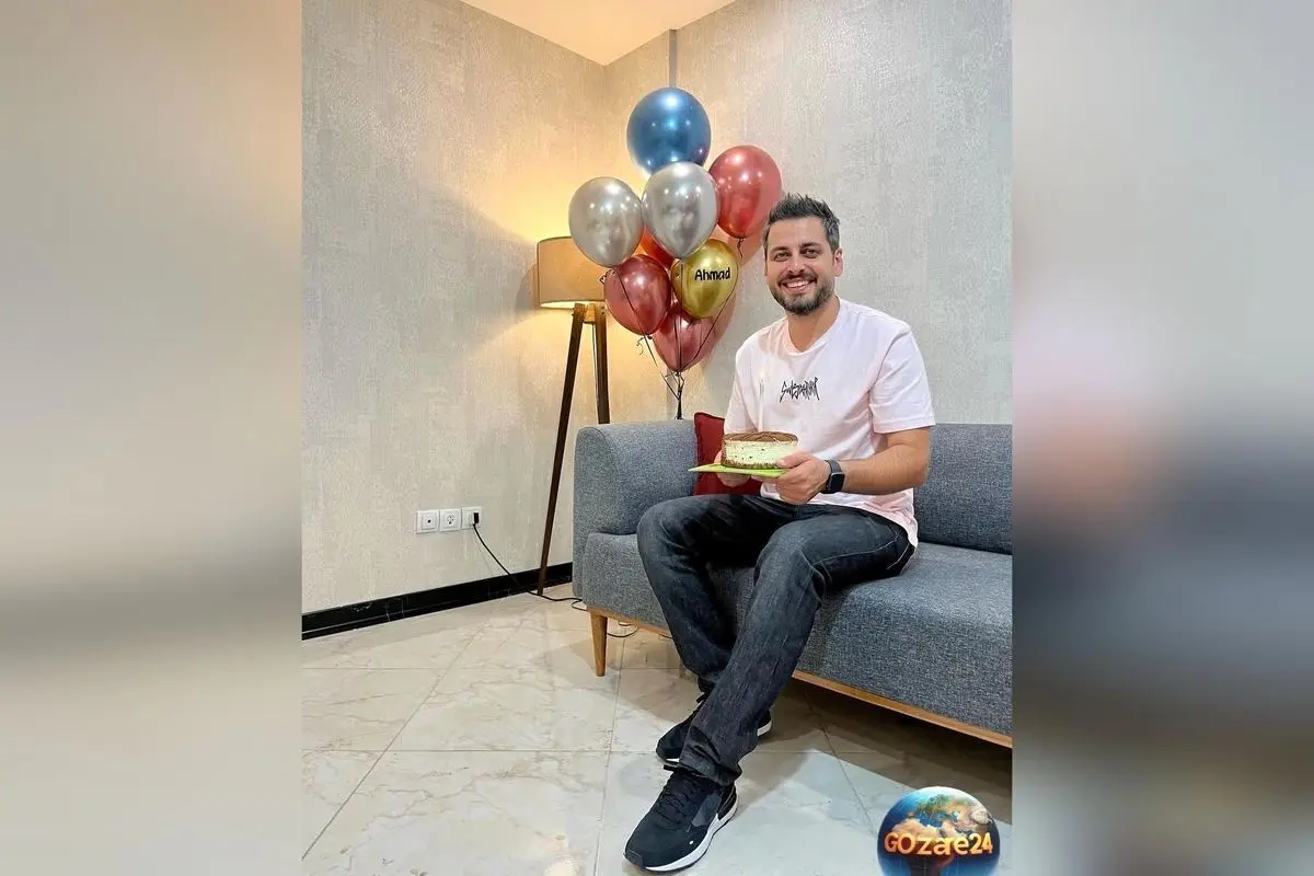 جشن تولد 40 سالگی احمد پورخوش بازیگر سریال آنام با کیکی متفاوت و شمعی بزرگتر از کیک + تصاویر