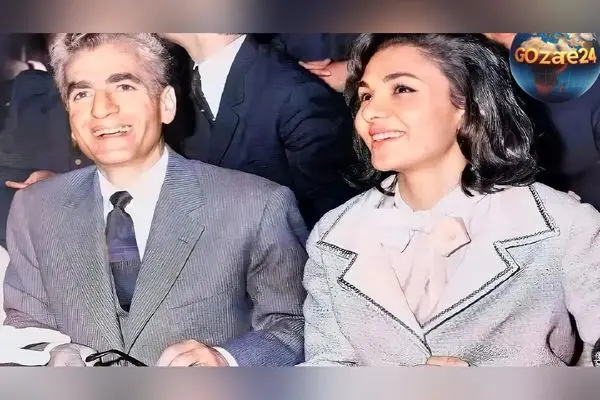 عکس نادر سفر در زمان: شاه پهلوی در حال دست به سینه در کنار فرح دیبا در کاخ ایتالیا