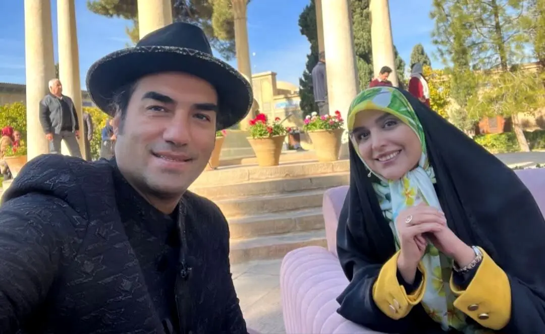 عکس یلدایی مژده لواسانی و رضا یزدانی در حافظیه شیراز