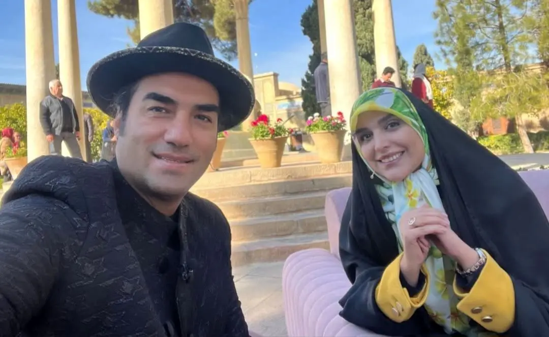 عکس یلدایی مژده لواسانی و رضا یزدانی در حافظیه شیراز