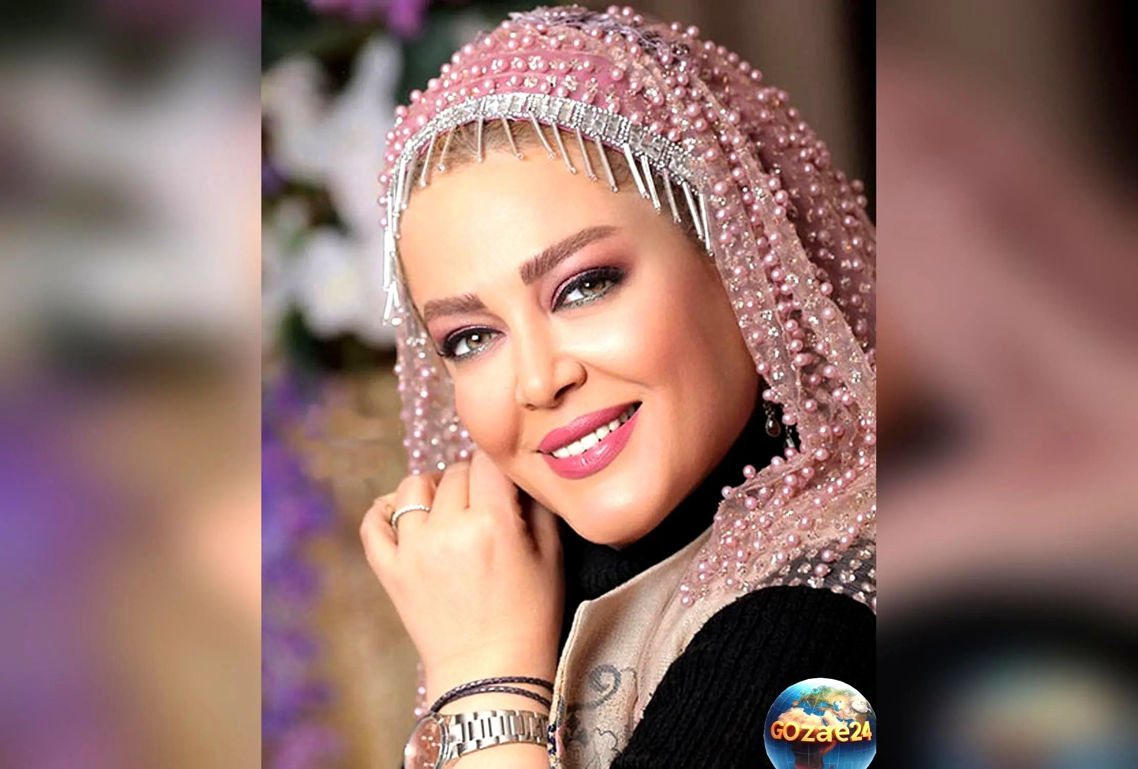 عکس و استایل بهاره رهنما با روسری طرحدار و کت و شلوار دیپلماتی در مراسم بهاره رهنما