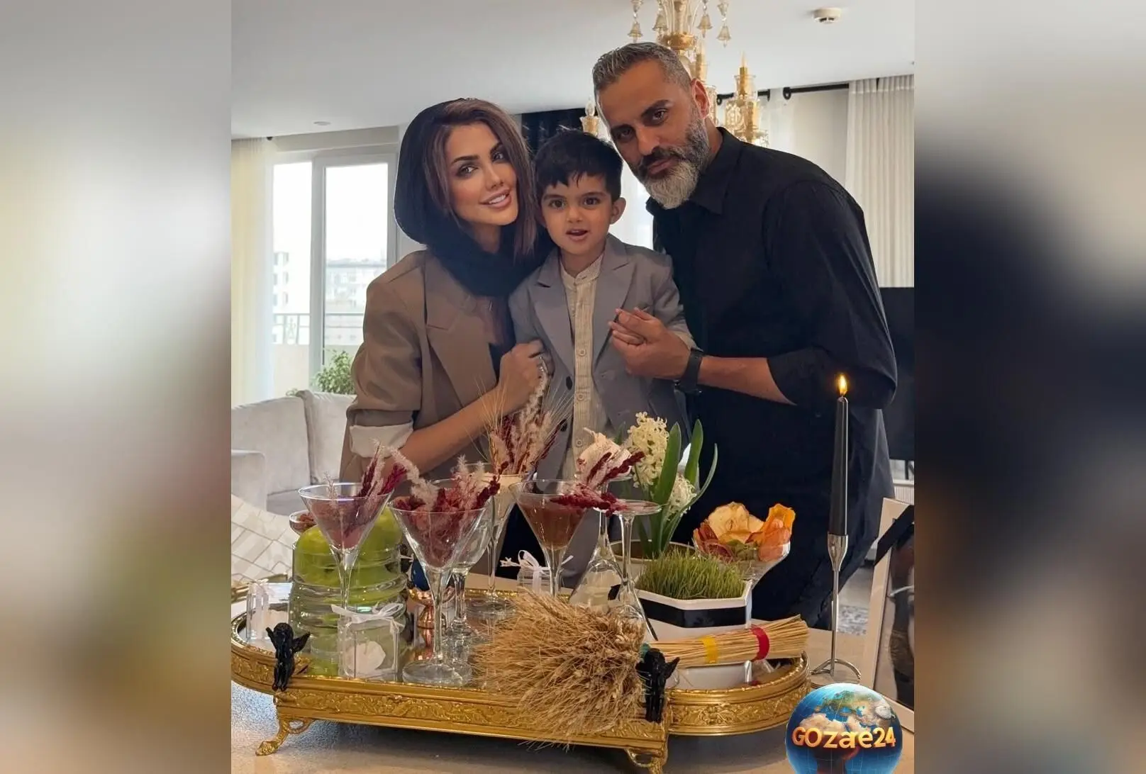علیرام نورایی مجری مردان آهنین و همسرش صبا تاجیک در سوگ پدر همسرشان نشستند | روحش شاد و یادش گرامی