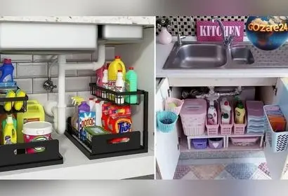 راهنمای کامل چیدمان و نظم دهی کابینت زیر ظرفشویی؛ گام به گام از تخلیه تا مرتب‌سازی لوازم و شوینده‌ها