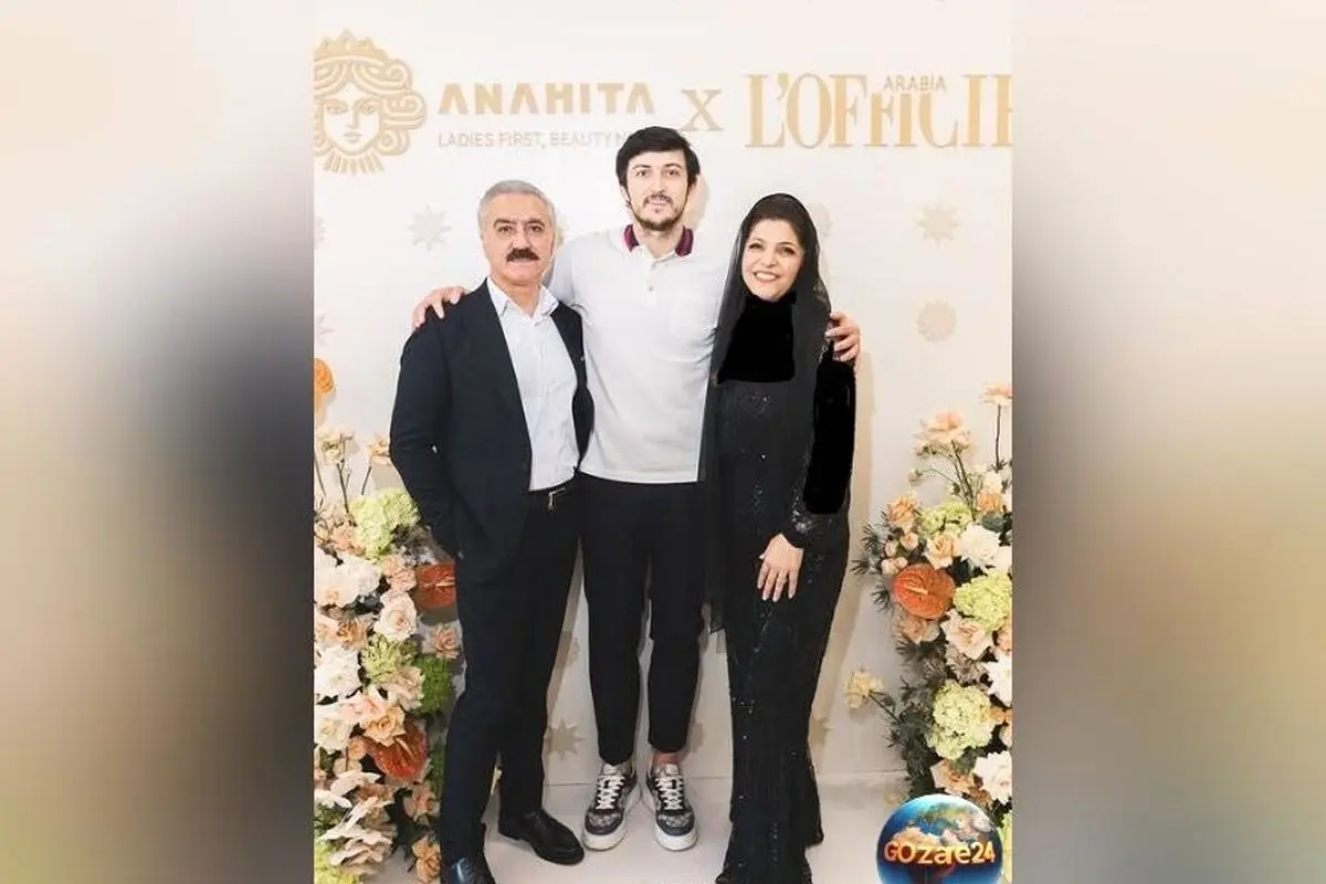 افتتاح سالن زیبایی لوکس مادرزن سردار آزمون با کیک لاکچری و طراحی خلاقانه اوستا قنّاد تهرونی + عکس همسر و مادرزن در مراسم