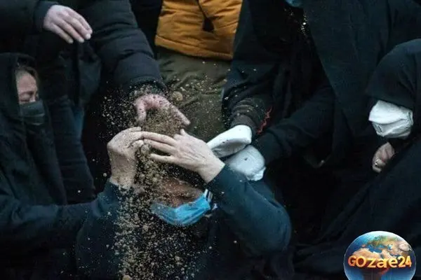 تصاویر مراسم تشییع علی انصاریان با حضور چهره‌های مشهور ورزشی و هنری در حال و هوای غم‌انگیز + یادبود و روحش شاد
