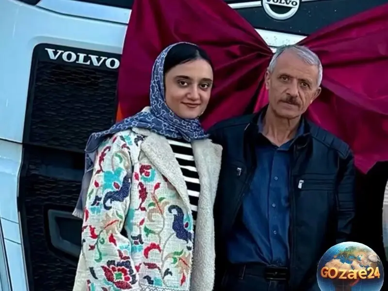 زهرا رحیمی قهرمان تبریزی با پرچم ایران و تصویر شهدا؛ نماد مقاومت و افتخار ملت ایران