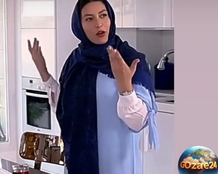 تصاویر خانه و زندگی فریبا نادری؛ کتری روگازی قرمز رنگ آشپزخانه کدبانوگری او