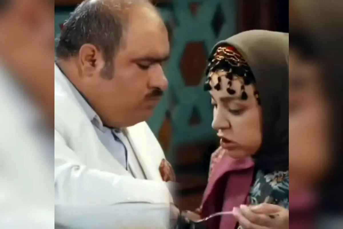 خوردن سالاد کاظم نور بخش در رستوران با همسرش در ظرف مشترک + فیلم