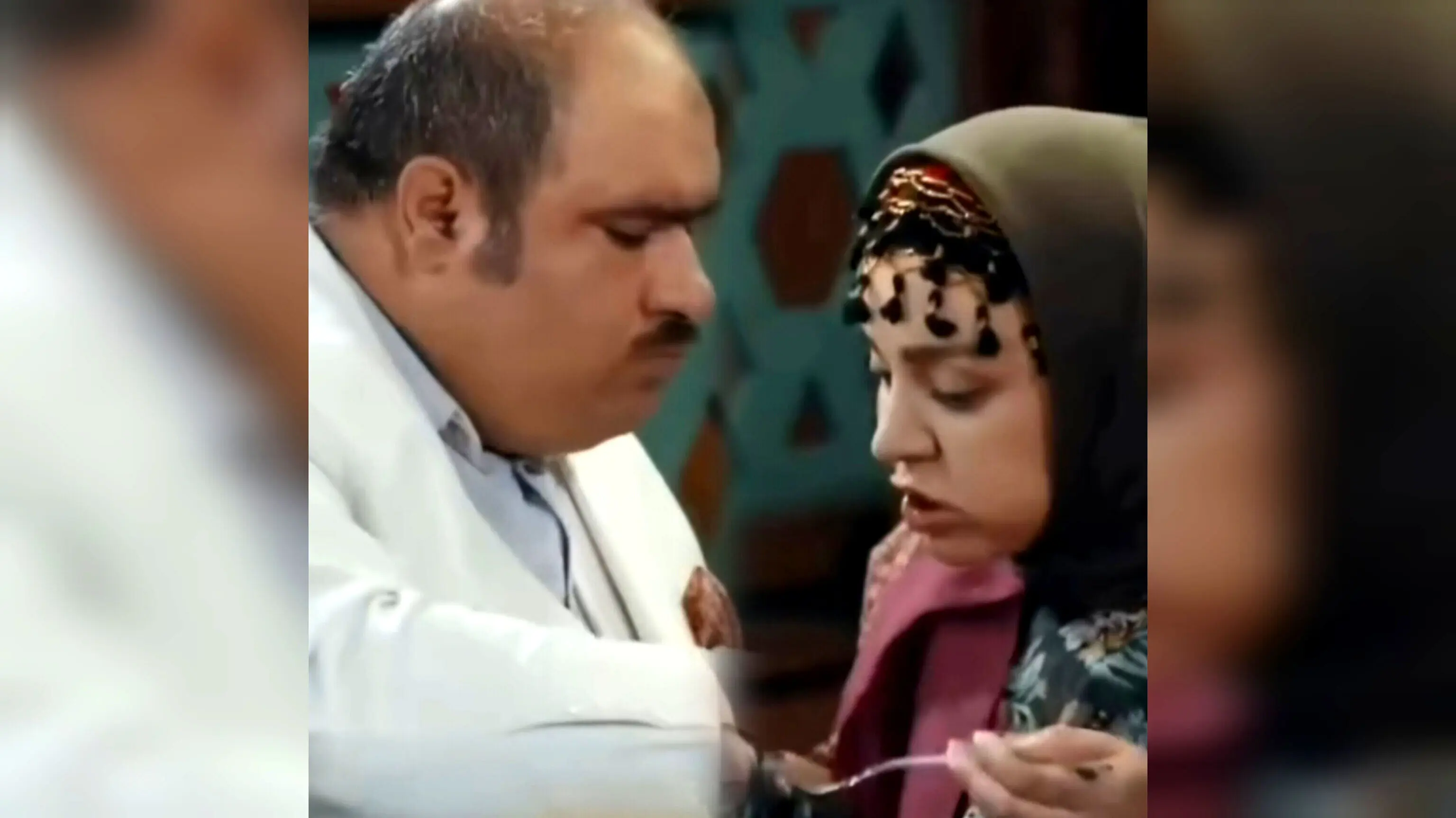 خوردن سالاد کاظم نور بخش در رستوران با همسرش در ظرف مشترک + فیلم