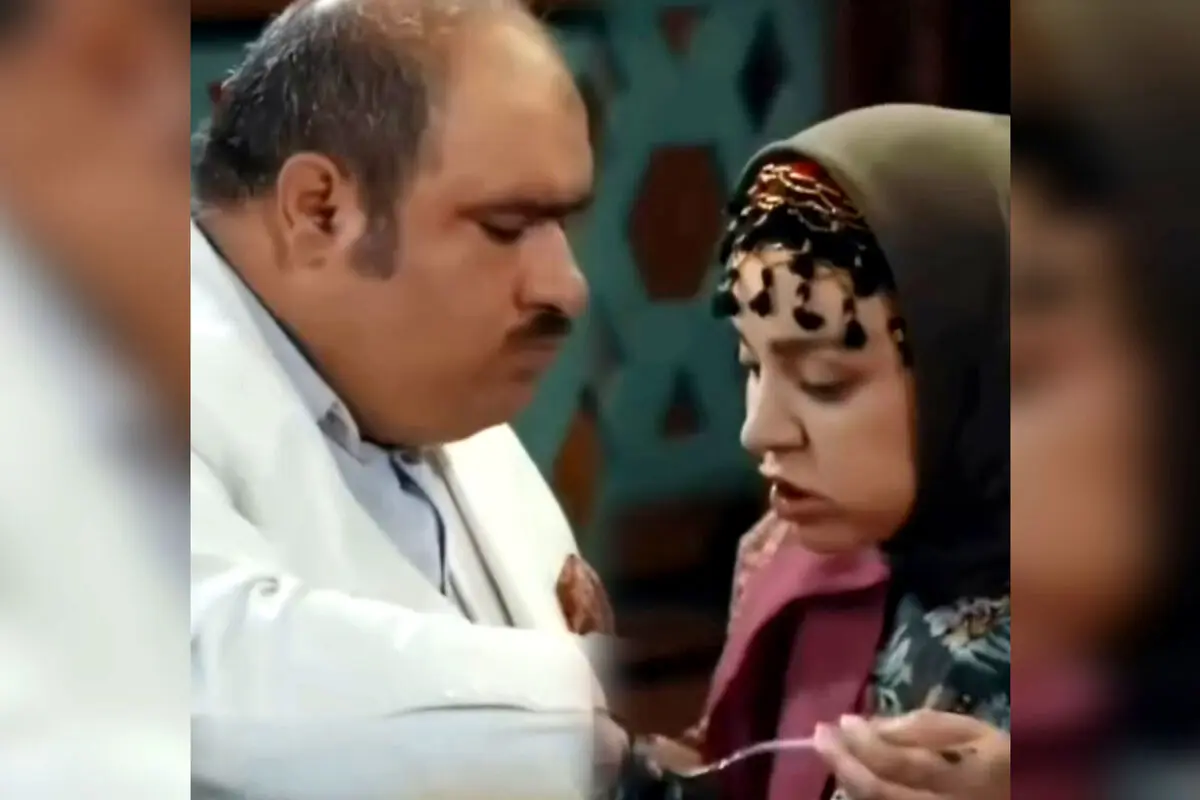 خوردن سالاد کاظم نور بخش در رستوران با همسرش در ظرف مشترک + فیلم