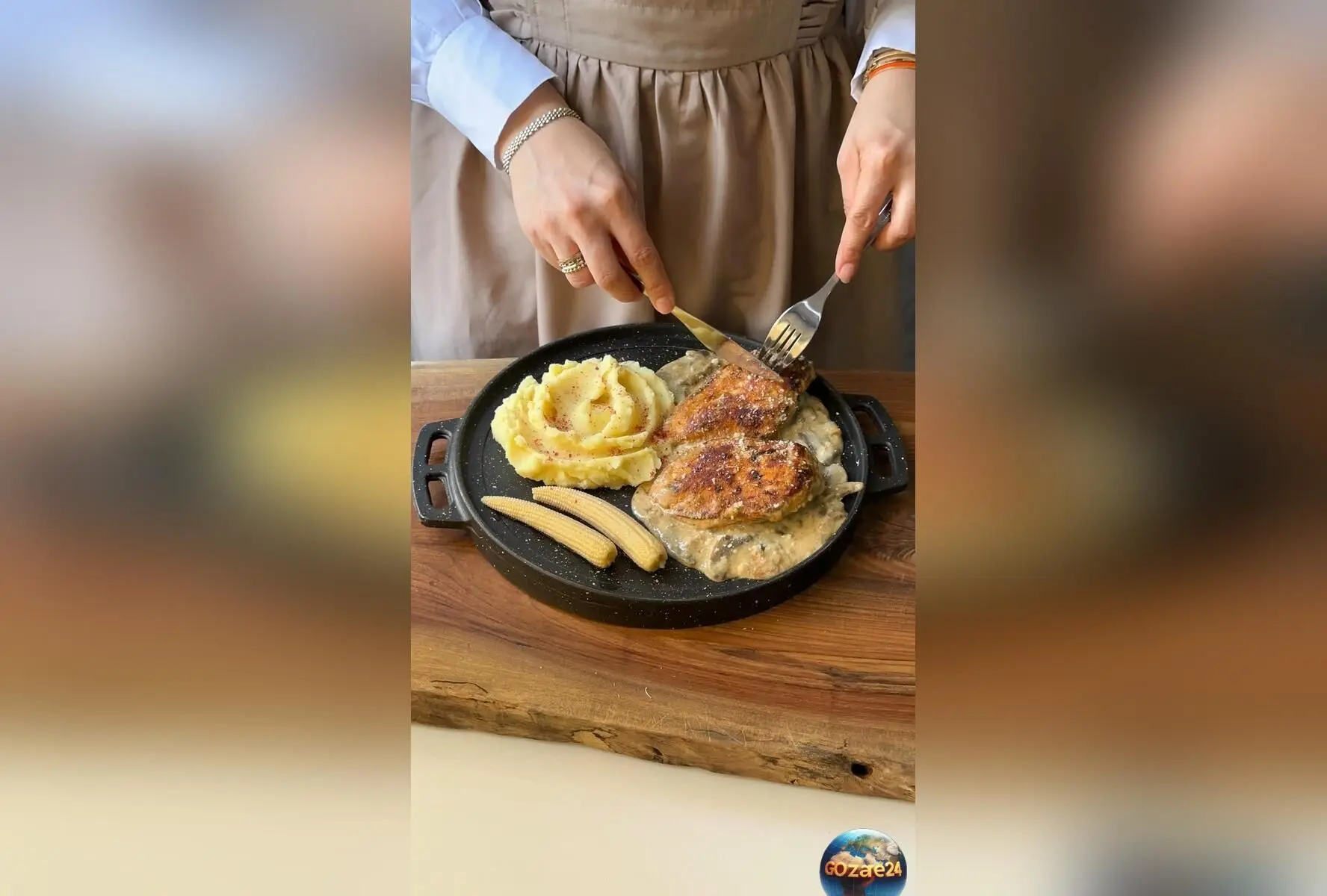 آموزش سریع و آسان یک غذای رژیمی برای بدنسازان با مواد ارزان: مرغ، قارچ و سیب‌زمینی