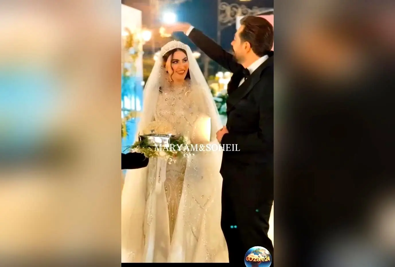 لحظه بی‌نظیر ورود مریم مومن و همسرش سهیل قاصدی به سالن عروسی با آتش‌بازی شورانگیز + ویدئو و جزئیات جشن