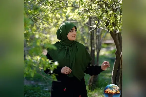 تصاویر و معرفی چادر زینتی و اصیل ستاره سادات قطبی با پارچه مروارید دوزی شده؛ زیبا و مناسب محرم