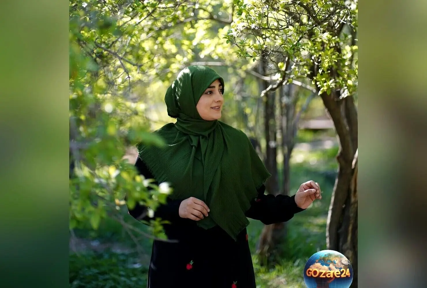 تصاویر و معرفی چادر زینتی و اصیل ستاره سادات قطبی با پارچه مروارید دوزی شده؛ زیبا و مناسب محرم