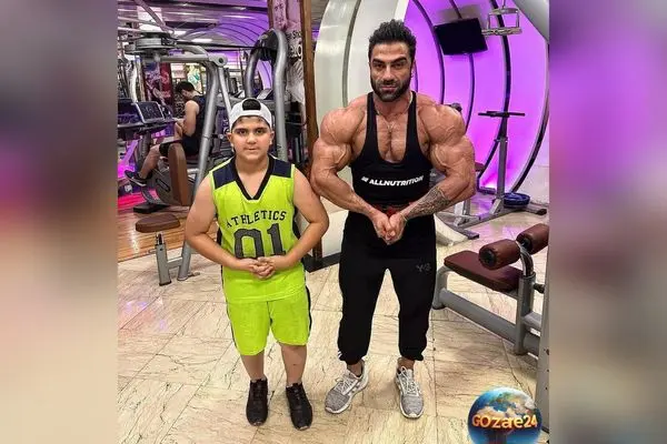 وحید بادپی بدنساز ایرانی و رقیب هادی چوپان در مستر المپیا، پسرش رهام را در روز اول مدرسه همراهی کرد + فیلم