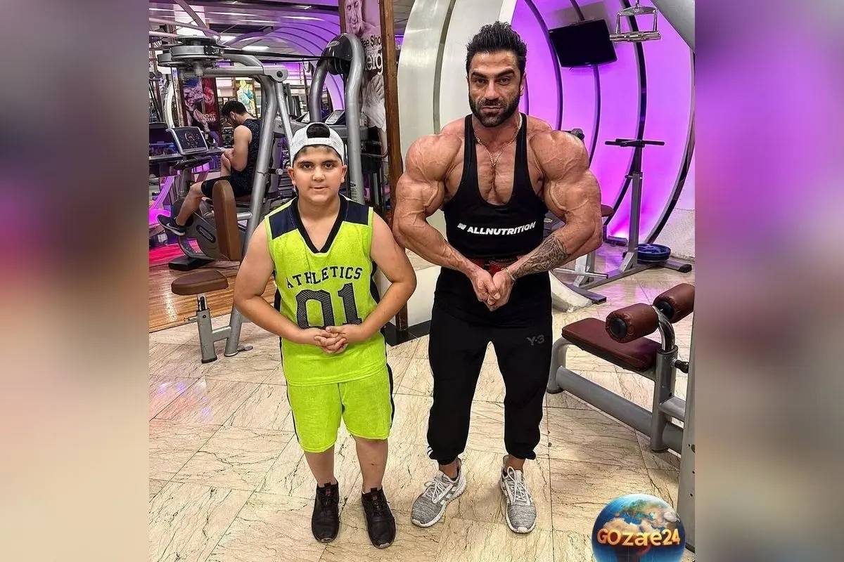 وحید بادپی بدنساز ایرانی و رقیب هادی چوپان در مستر المپیا، پسرش رهام را در روز اول مدرسه همراهی کرد + فیلم