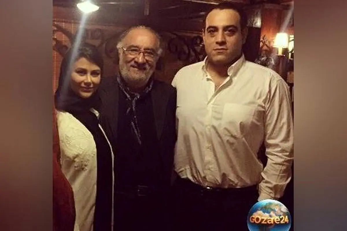 دوری خانوادگی و صمیمی داریوش ارجمند در کنار پسر و عروسش با سفره رنگارنگ و دلپذیر