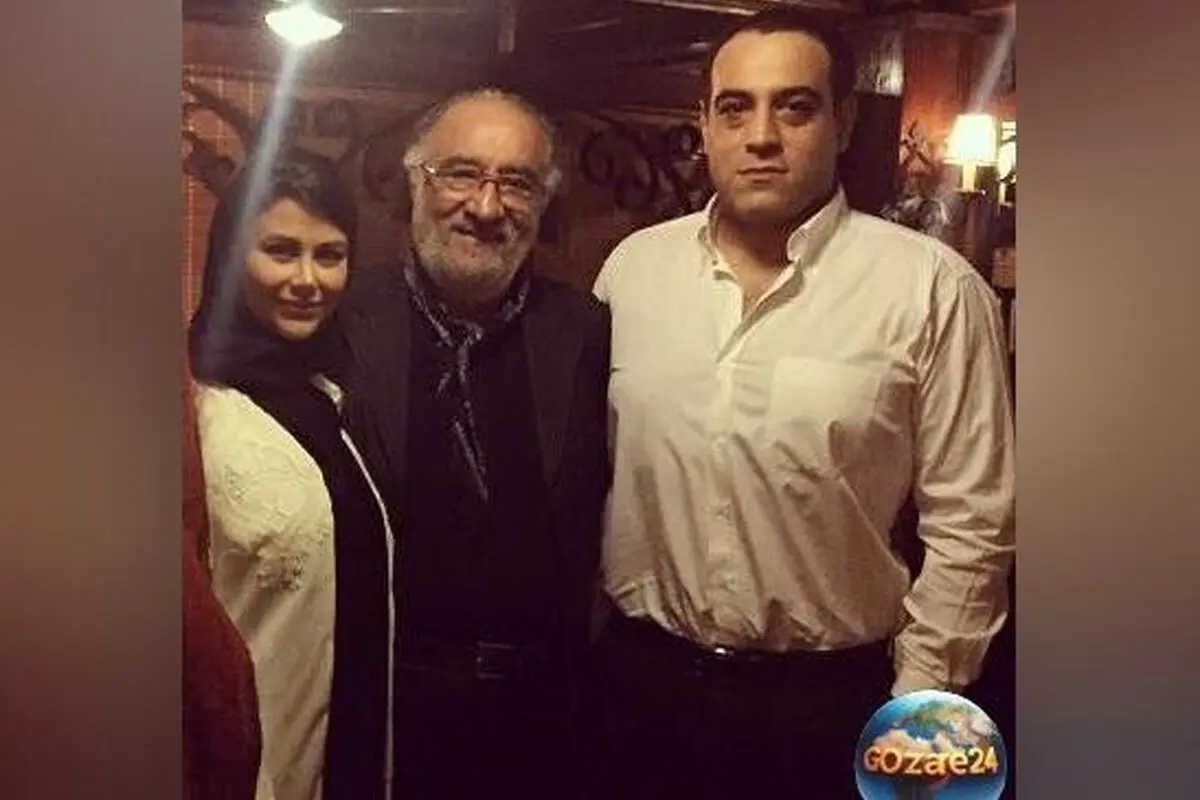 دوری خانوادگی و صمیمی داریوش ارجمند در کنار پسر و عروسش با سفره رنگارنگ و دلپذیر