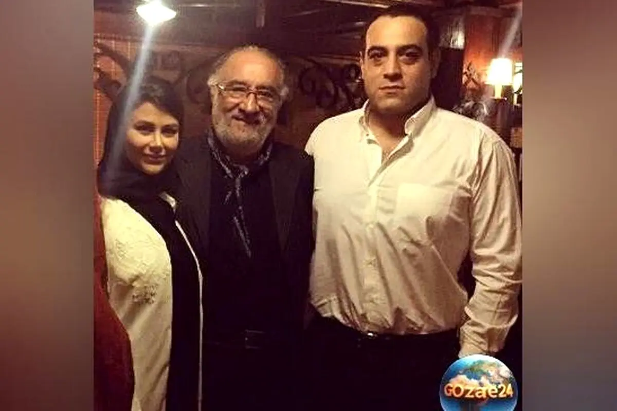 دوری خانوادگی و صمیمی داریوش ارجمند در کنار پسر و عروسش با سفره رنگارنگ و دلپذیر