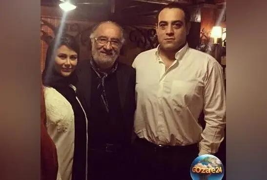دوری خانوادگی و صمیمی داریوش ارجمند در کنار پسر و عروسش با سفره رنگارنگ و دلپذیر