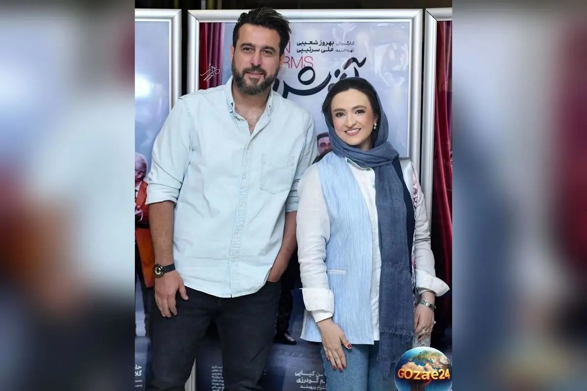 تصویر جدید از پشت صحنه فیلم «آغوش باز» با حضور محسن کیایی و گلاره عباسی در کنار برج آزادی