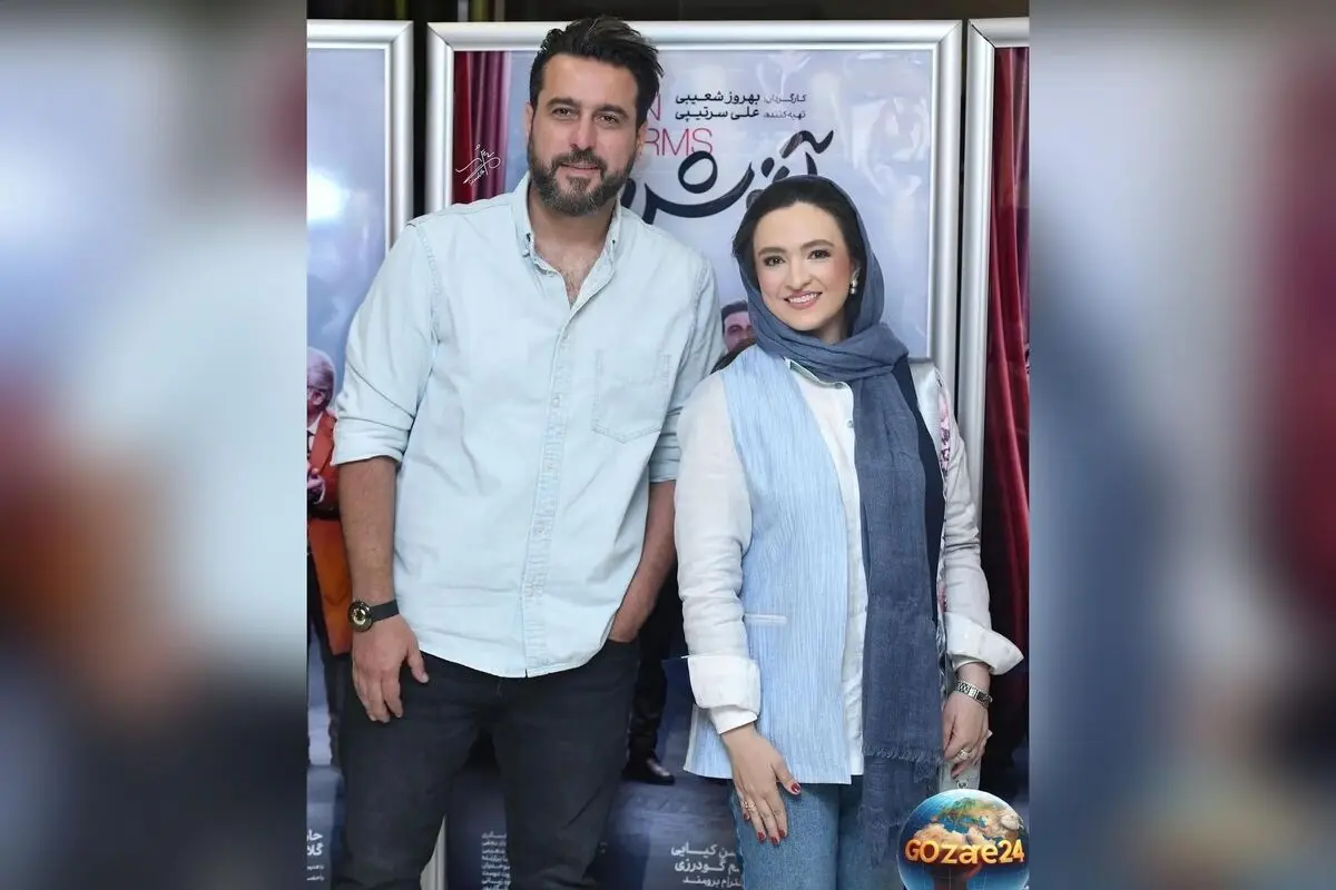 تصویر جدید از پشت صحنه فیلم «آغوش باز» با حضور محسن کیایی و گلاره عباسی در کنار برج آزادی