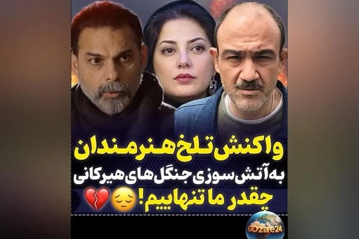 واکنش هنرمندان به آتش‌سوزی مخرب جنگل‌های هیرکانی + ویدیو و جزئیات حادثه