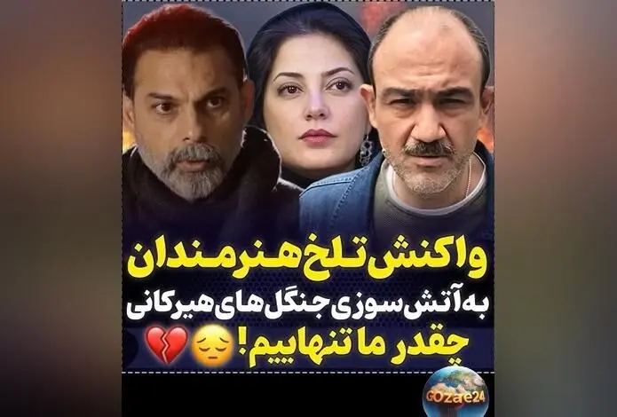 واکنش هنرمندان به آتش‌سوزی مخرب جنگل‌های هیرکانی + ویدیو و جزئیات حادثه