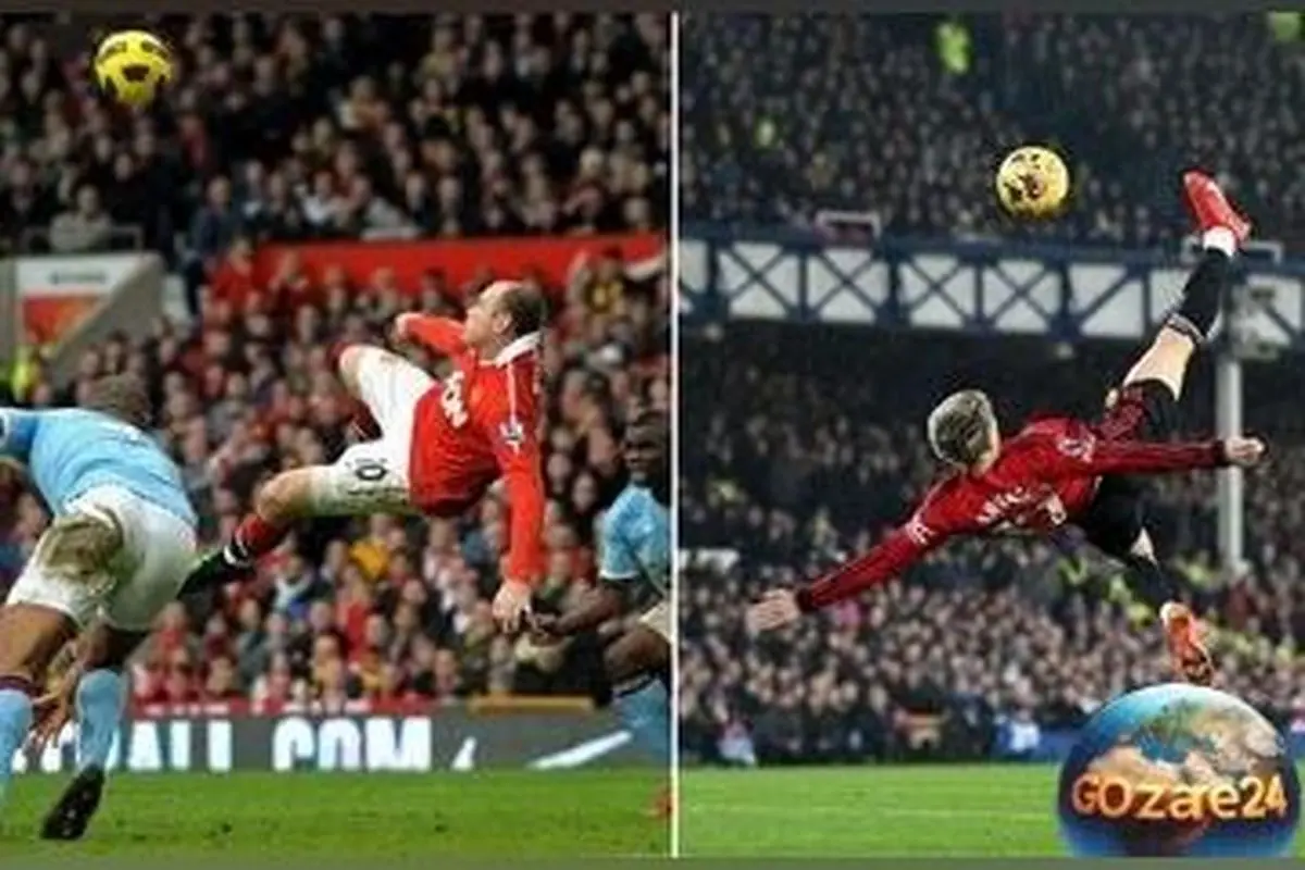 وین رونی در 40 سالگی با قیچی برگردان خاطره‌انگیز خود را زنده کرد + ویدئو و جزئیات