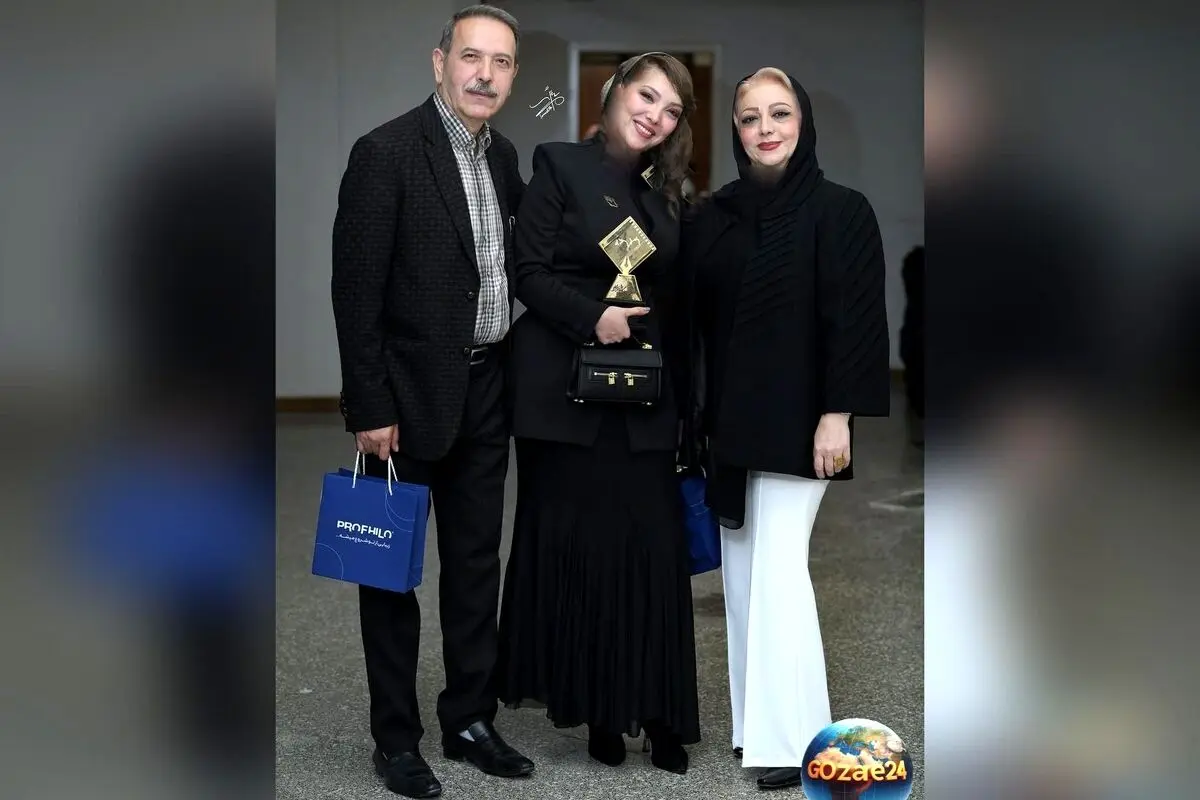 لحظه باشکوه اهدای جایزه بهترین بازیگر نقش اول مکمل زن به صدف اسپهبدی در جشن انجمن منتقدان ایران + تشکر ویژه از والدین شیک‌پوش و با کلاس