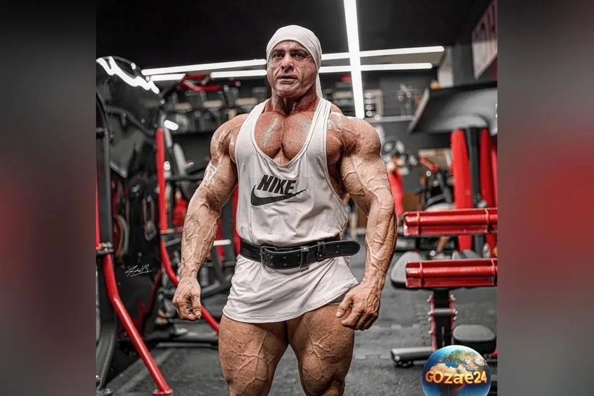 تصویر جالب از جشن تولد پسر جعفر غفارنژاد، قهرمان بدنسازی و رقیب هادی چوپان با کادوی خاص آقای بدنساز تانک + عکس